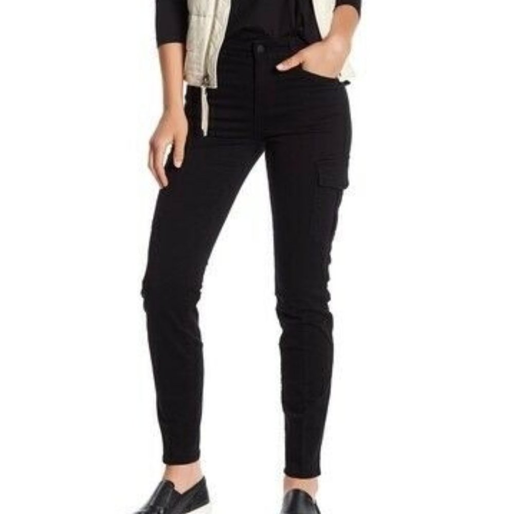 Vince Black Skinny Distress Cargo Pants